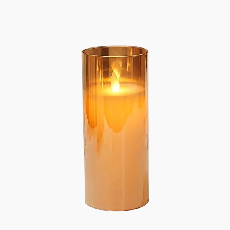 Bougie LED Rechargeable en Verre Fumé – Flamme Réaliste