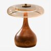 Lampe de table bois verre style moderne