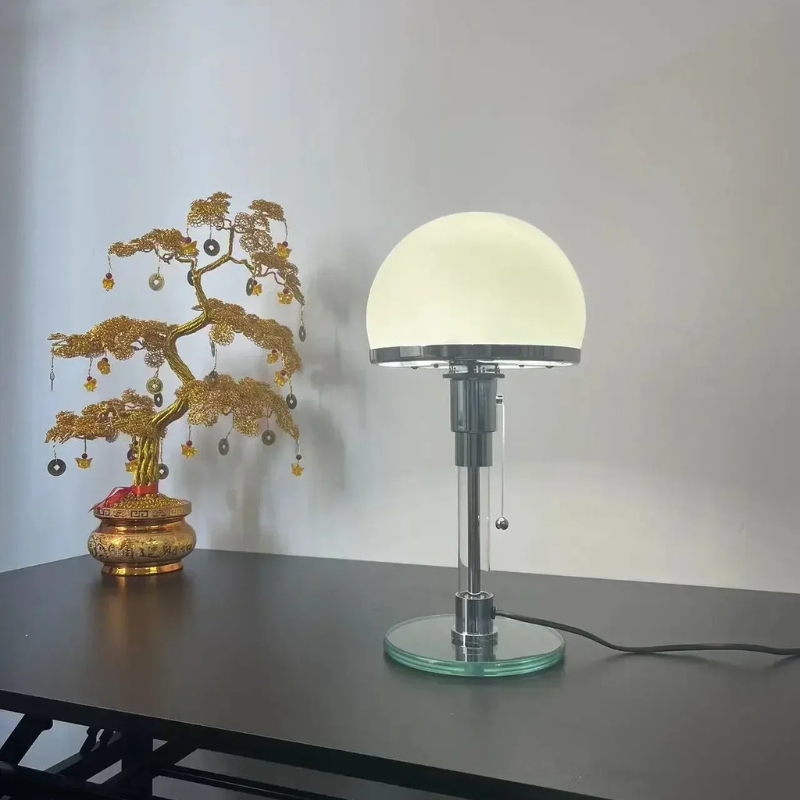 Lampe de table verre métal style scandinave
