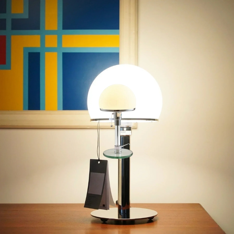 Lampe de table verre métal style scandinave