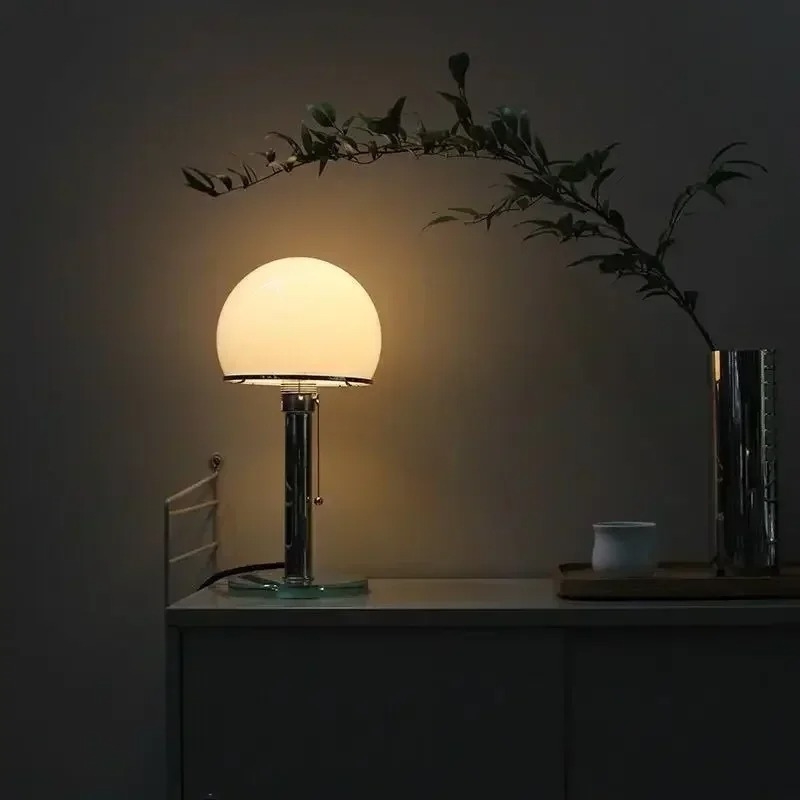 Lampe de table verre métal style scandinave