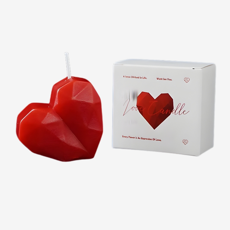 Bougie Cœur Parfumée Romantique Rouge