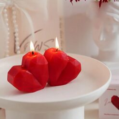 Bougie Cœur Parfumée Romantique Rouge