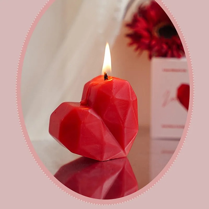 Bougie Cœur Parfumée Romantique Rouge