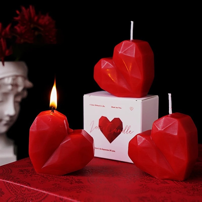 Bougie Cœur Parfumée Romantique Rouge