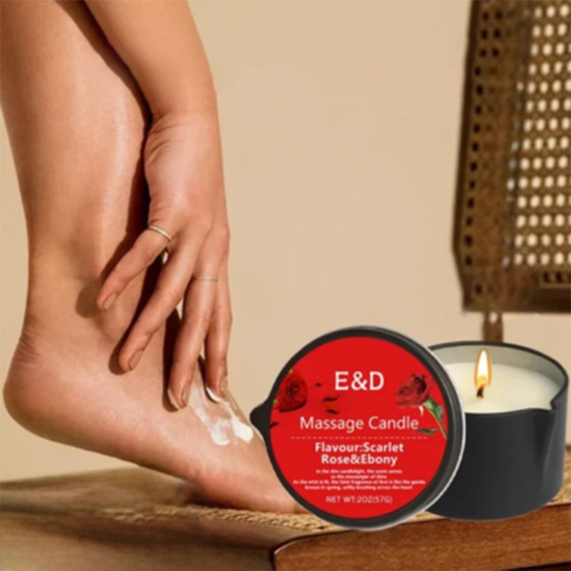 Bougie de massage à l’huile hydratante pour la peau, parfumée