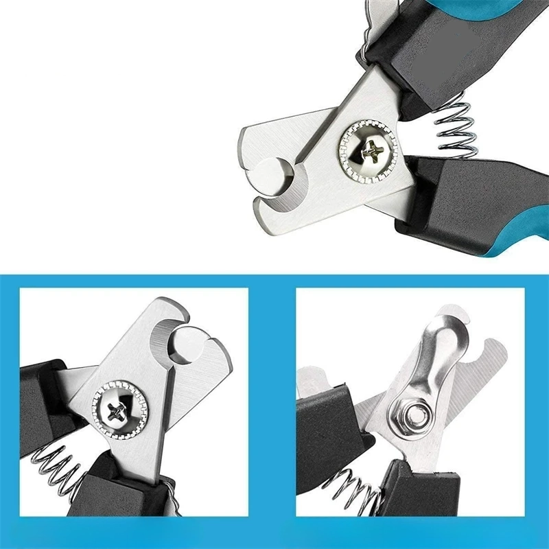 Coupe griffes acier bleu ergonomique animaux