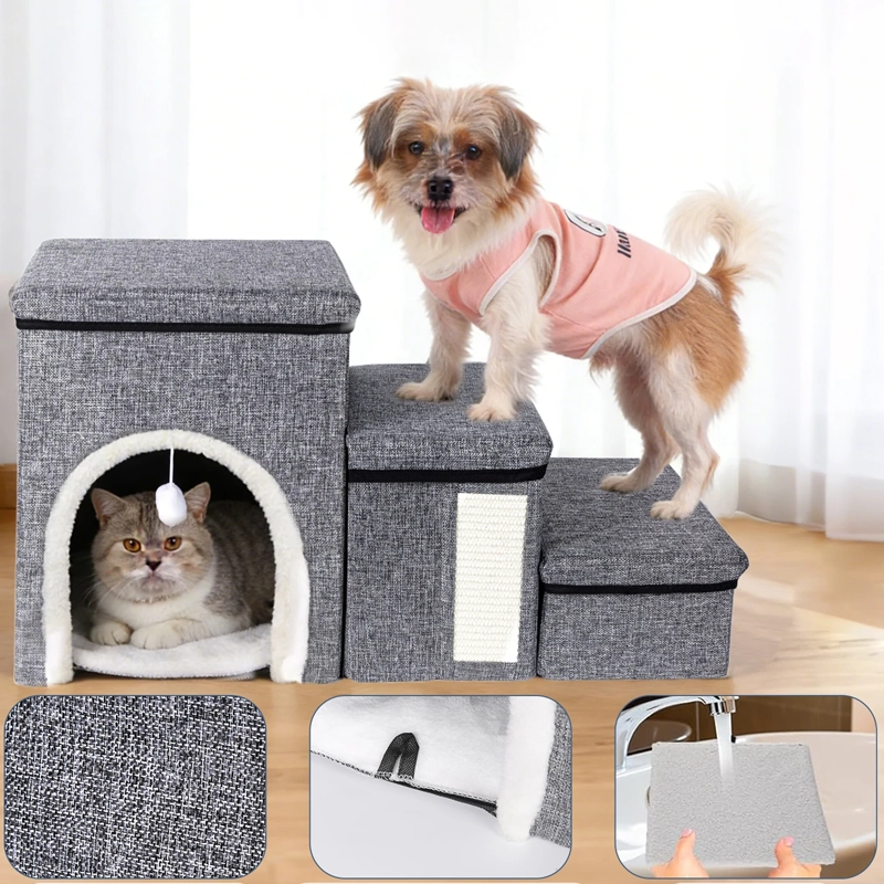 Escalier chien pliable 3 marches rangement