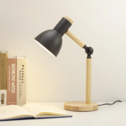 Lampe de bureau bois métal articulée moderne