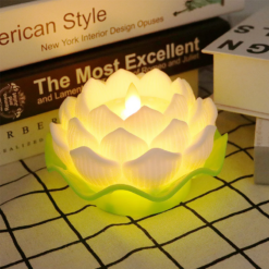 Lampe LED lotus plastique coloré ambiance zen