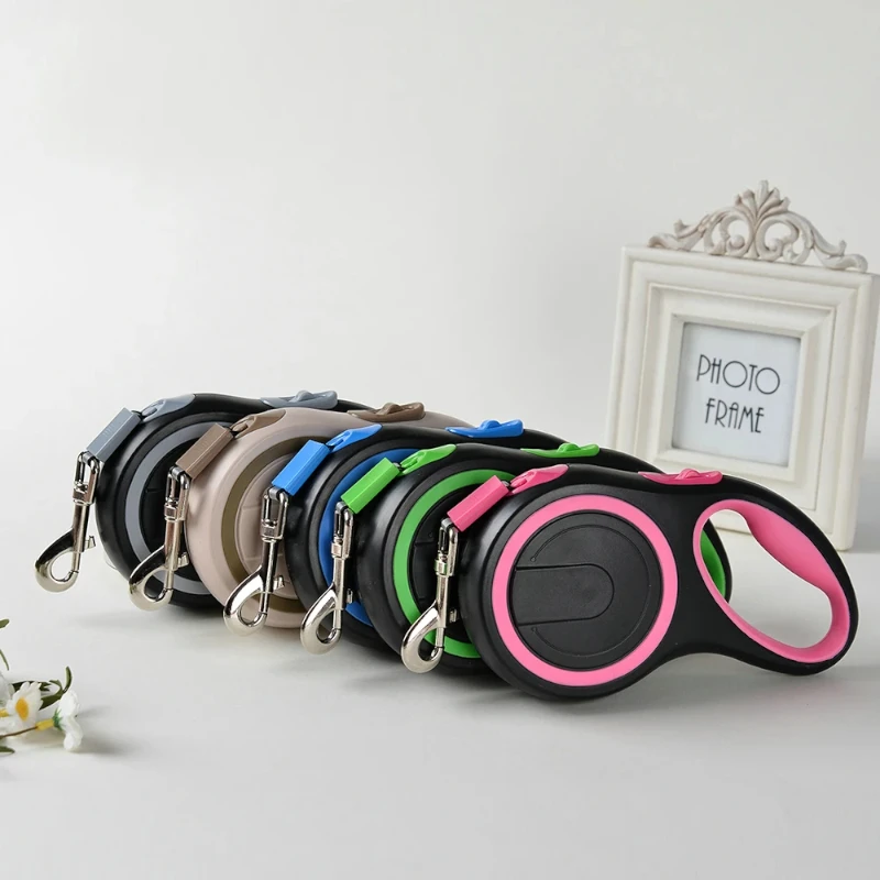 Laisse rétractable chien 8m nylon robuste extérieur