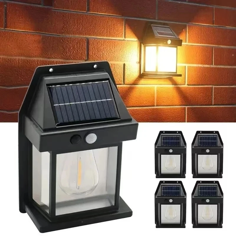 Lampe solaire murale extérieure PIR étanche IP65