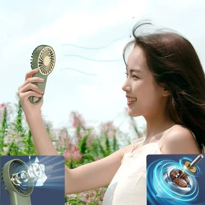 Mini ventilateur pliable rechargeable USB cartoon portable