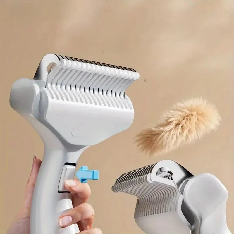 Peigne démêlant chien chat acier bouton éjection