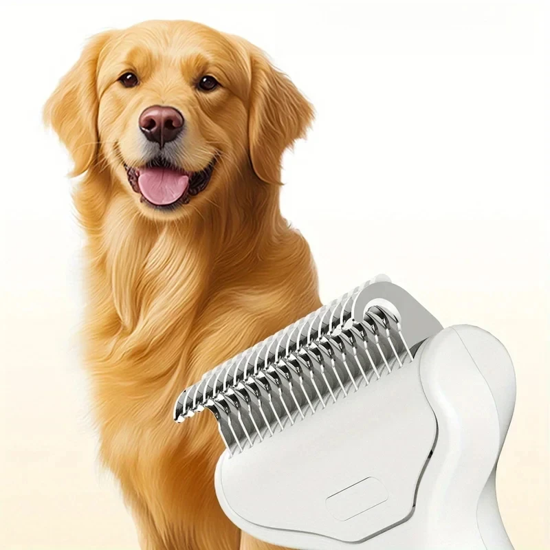 Peigne démêlant chien chat acier bouton éjection
